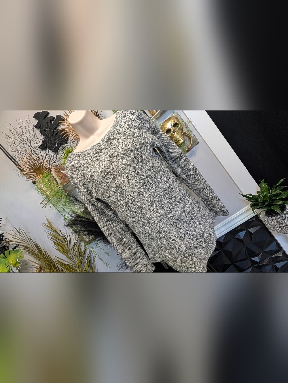 "It's Our Time" Grey Tunic Sweater MD